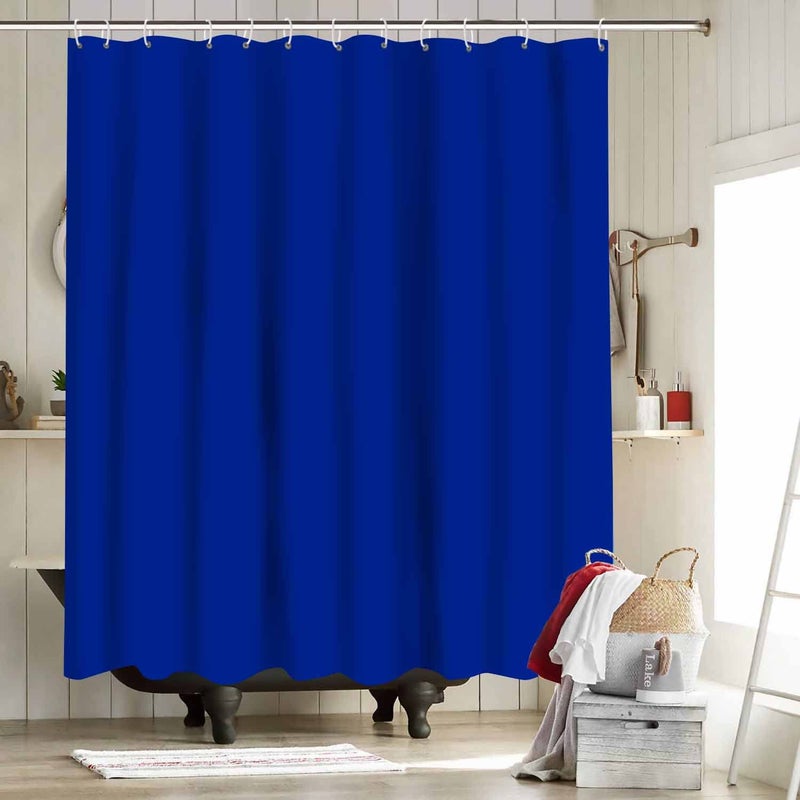 NTETSN Classic Royal Blue Shower Curtain Washable Thicken Durable Polyester Fabric Set with Hooks, Weight Hem, 72 X 72 Inches, LHNT330-72 - Image 4